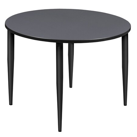 Regency Kahlo Square & Round Tables, 48 W, 48 L, 29 H, Wood, Metal Top, Grey TPL48RNDGYBK